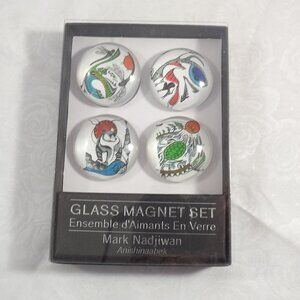 Glass Magnet Set of 4 with Artistic Indigenous Designs